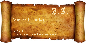 Negro Bianka névjegykártya